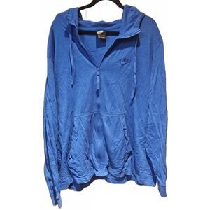 Nike Basic Jacket Hoodie Full Zip  Adjustable Hooded Swoosh Logo Blue  XXL